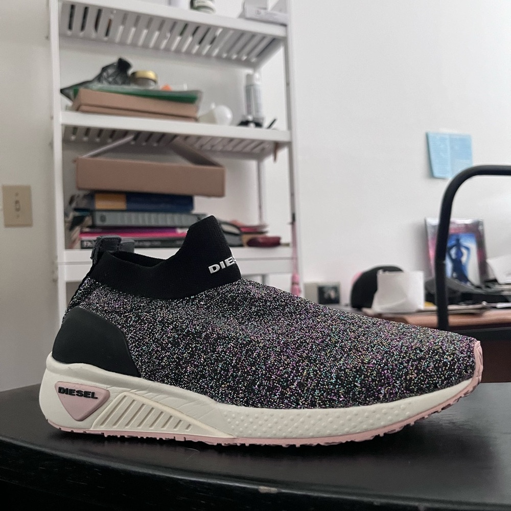 Diesel sparkly sock shoe